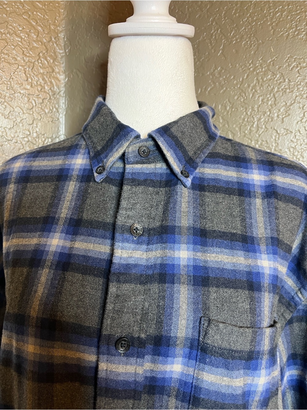 Pendleton Blue and Gray Plaid Button-Down Shirt - Picture 5 of 6